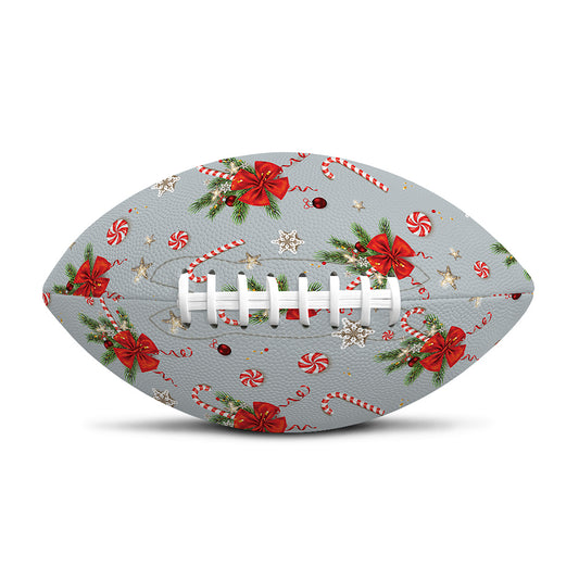 Christmas Winter Holiday Pattern Print Rugby Ball