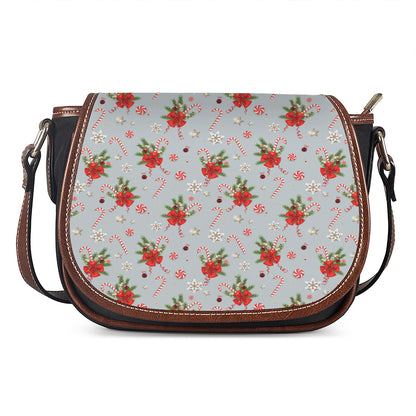 Christmas Winter Holiday Pattern Print Saddle Bag