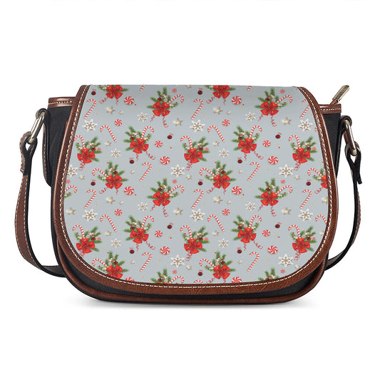 Christmas Winter Holiday Pattern Print Saddle Bag