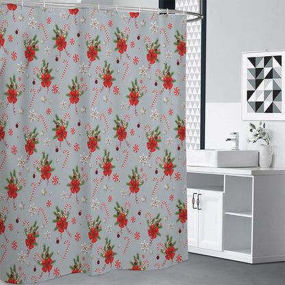 Christmas Winter Holiday Pattern Print Shower Curtain