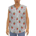Christmas Winter Holiday Pattern Print Sleeveless Baseball Jersey
