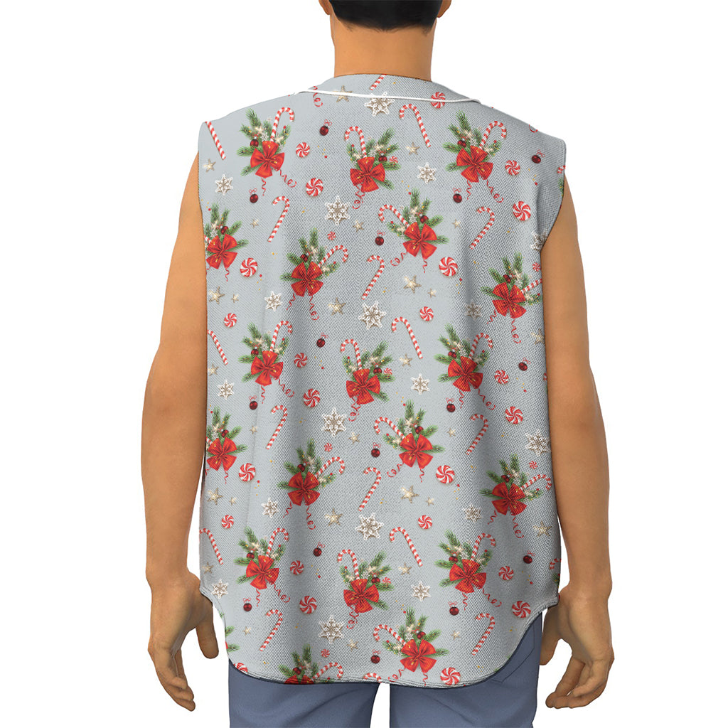 Christmas Winter Holiday Pattern Print Sleeveless Baseball Jersey