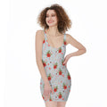 Christmas Winter Holiday Pattern Print Sleeveless Bodycon Dress