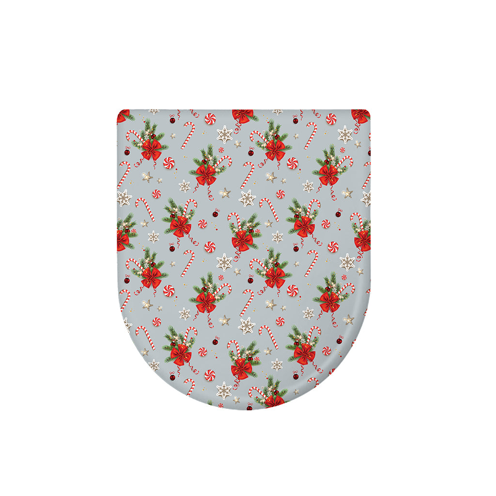 Christmas Winter Holiday Pattern Print Toilet Lid Cover