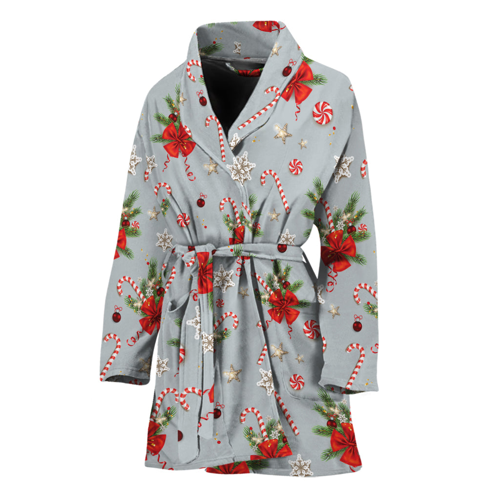 Christmas Winter Holiday Pattern Print Women's Bathrobe
