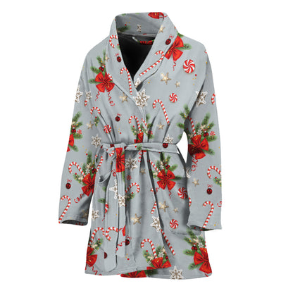 Christmas Winter Holiday Pattern Print Women's Bathrobe