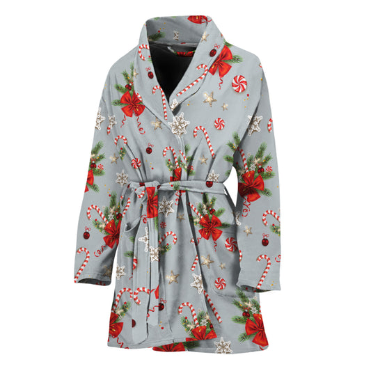 Christmas Winter Holiday Pattern Print Women's Bathrobe