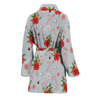 Christmas Winter Holiday Pattern Print Women's Bathrobe