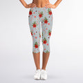Christmas Winter Holiday Pattern Print Women's Capri Leggings