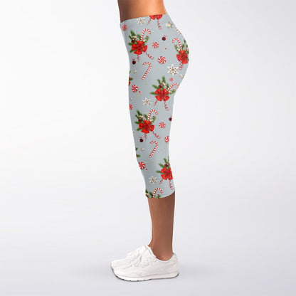 Christmas Winter Holiday Pattern Print Women's Capri Leggings