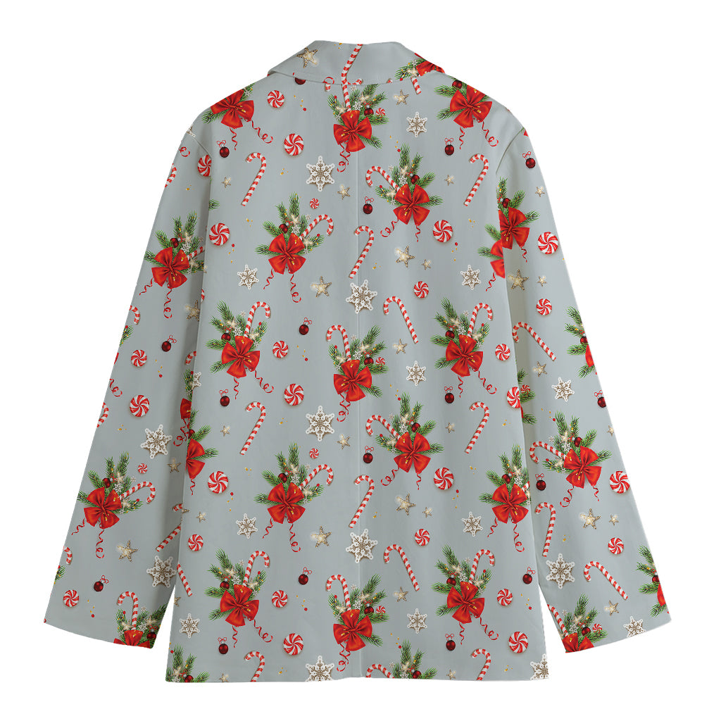 Christmas Winter Holiday Pattern Print Women's Cotton Blazer