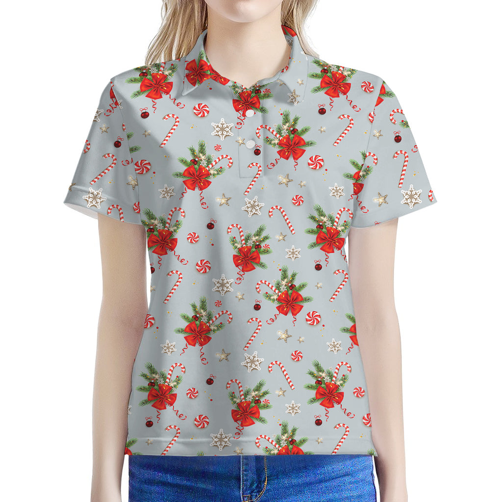 Christmas Winter Holiday Pattern Print Women's Polo Shirt
