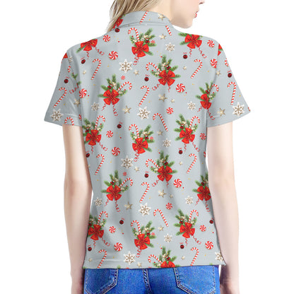 Christmas Winter Holiday Pattern Print Women's Polo Shirt