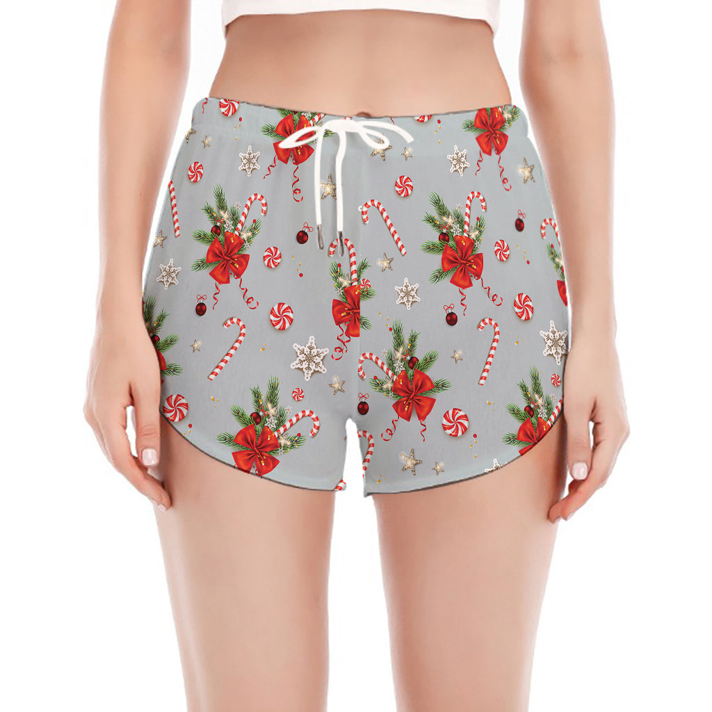 Christmas Winter Holiday Pattern Print Women's Split Running Shorts