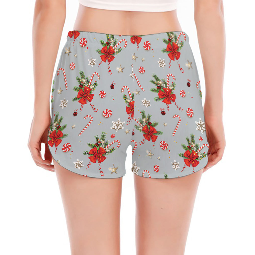 Christmas Winter Holiday Pattern Print Women's Split Running Shorts