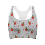 Christmas Winter Holiday Pattern Print Women's Sports Bra