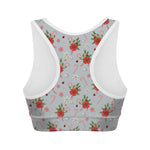 Christmas Winter Holiday Pattern Print Women's Sports Bra