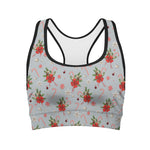 Christmas Winter Holiday Pattern Print Women's Sports Bra