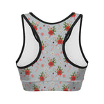 Christmas Winter Holiday Pattern Print Women's Sports Bra