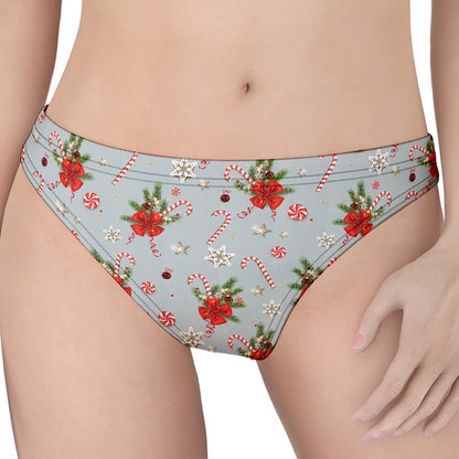 Christmas Winter Holiday Pattern Print Women's Thong