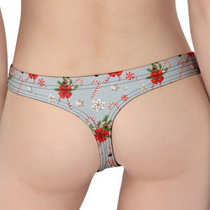 Christmas Winter Holiday Pattern Print Women's Thong