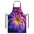 Chrysanthemum Flower Print Bib Apron With Pocket
