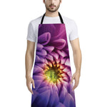Chrysanthemum Flower Print Bib Apron With Pocket