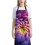 Chrysanthemum Flower Print Bib Apron With Pocket