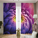 Chrysanthemum Flower Print Blackout Pencil Pleat Curtains