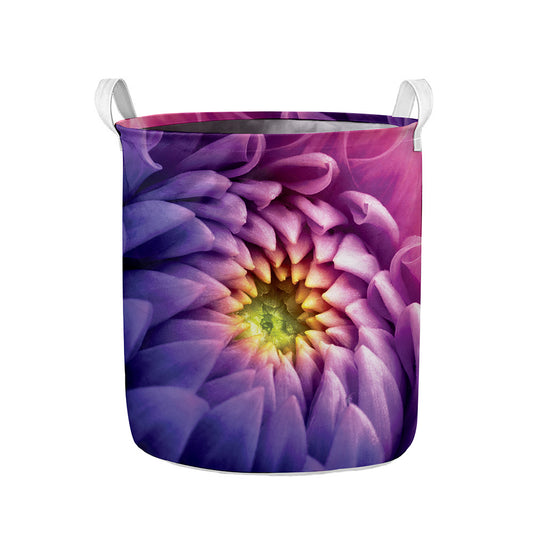 Chrysanthemum Flower Print Collapsible Laundry Basket