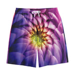 Chrysanthemum Flower Print Cotton Shorts