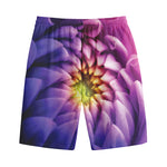 Chrysanthemum Flower Print Cotton Shorts