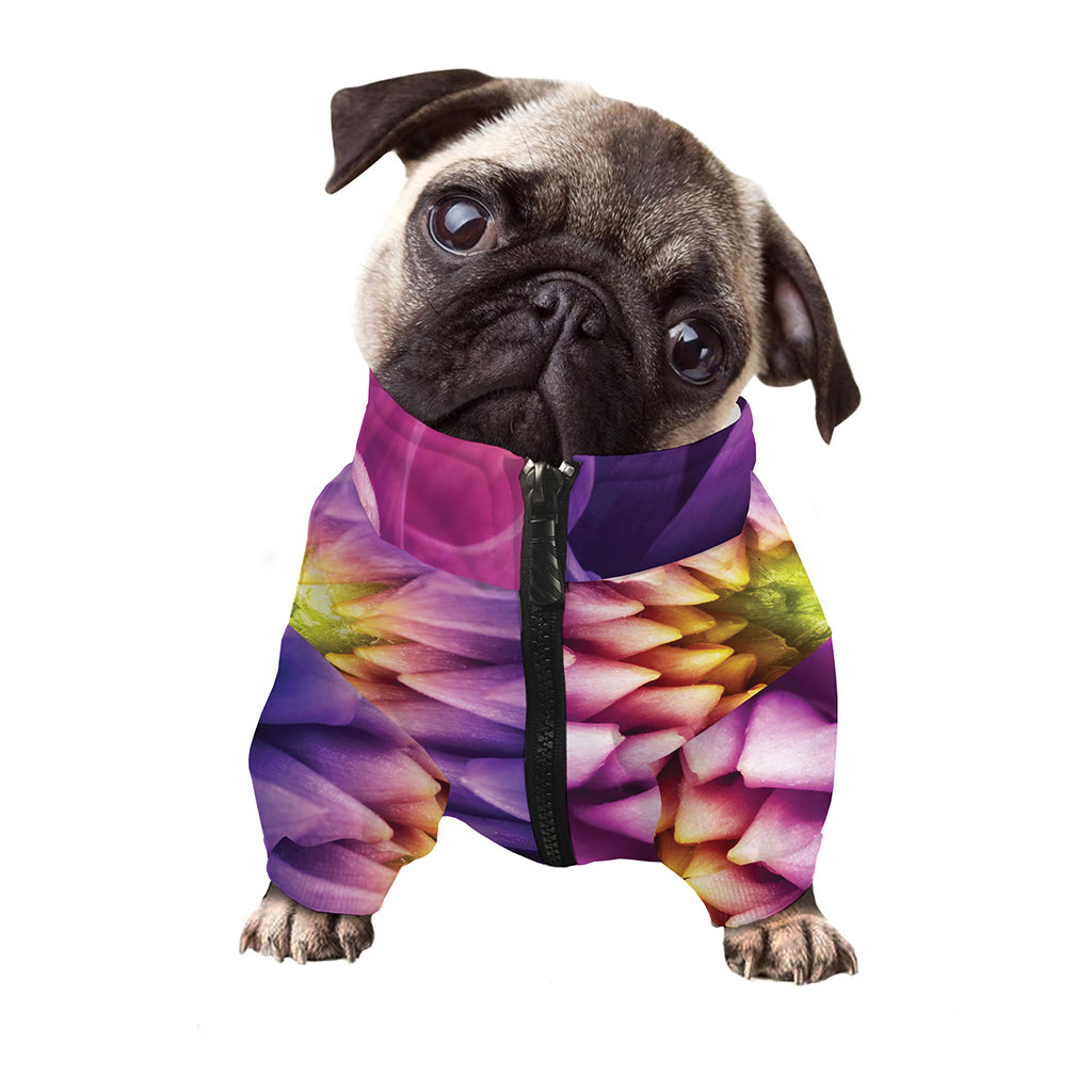 Chrysanthemum Flower Print Dog Zip Up Jacket
