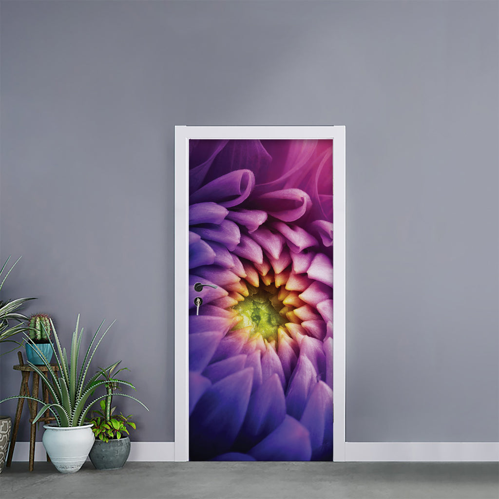 Chrysanthemum Flower Print Door Sticker