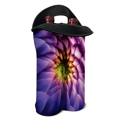 Chrysanthemum Flower Print Double Neoprene Wine Tote