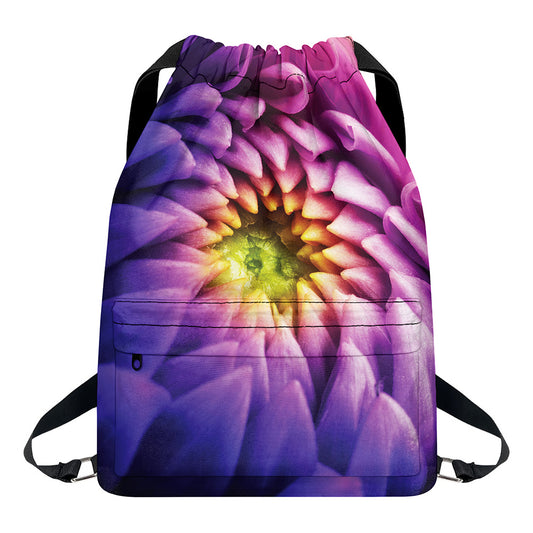 Chrysanthemum Flower Print Drawstring Backpack