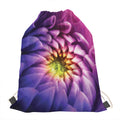 Chrysanthemum Flower Print Drawstring Bag