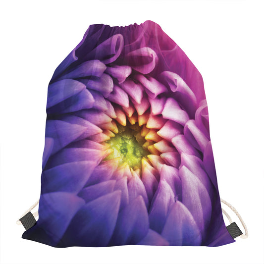 Chrysanthemum Flower Print Drawstring Bag