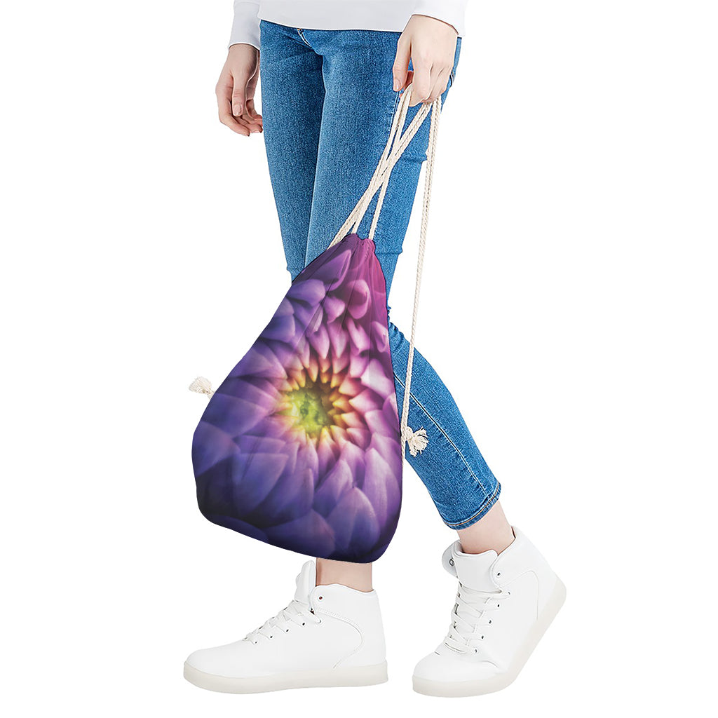 Chrysanthemum Flower Print Drawstring Bag