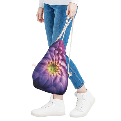 Chrysanthemum Flower Print Drawstring Bag