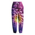 Chrysanthemum Flower Print Fleece Lined Knit Pants