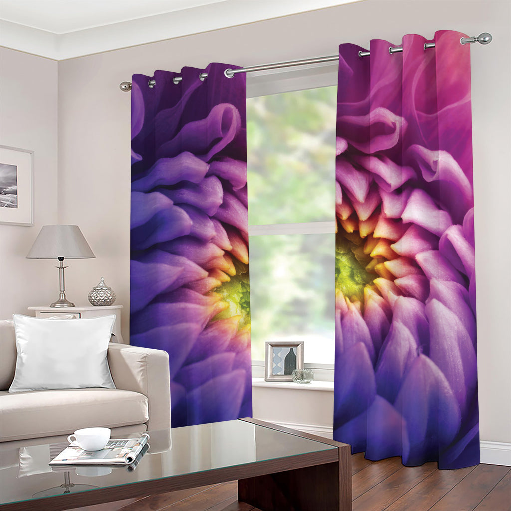 Chrysanthemum Flower Print Grommet Curtains