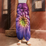 Chrysanthemum Flower Print Harem Pants