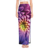 Chrysanthemum Flower Print High Slit Maxi Skirt