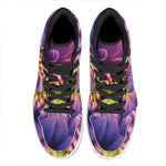 Chrysanthemum Flower Print High Top Leather Sneakers