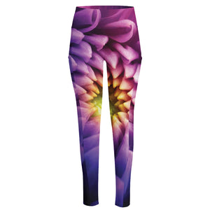 Chrysanthemum Flower Print High-Waisted Pocket Leggings