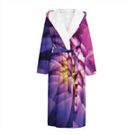 Chrysanthemum Flower Print Hooded Bathrobe