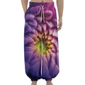 Chrysanthemum Flower Print Lantern Pants