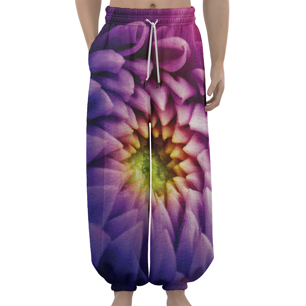Chrysanthemum Flower Print Lantern Pants