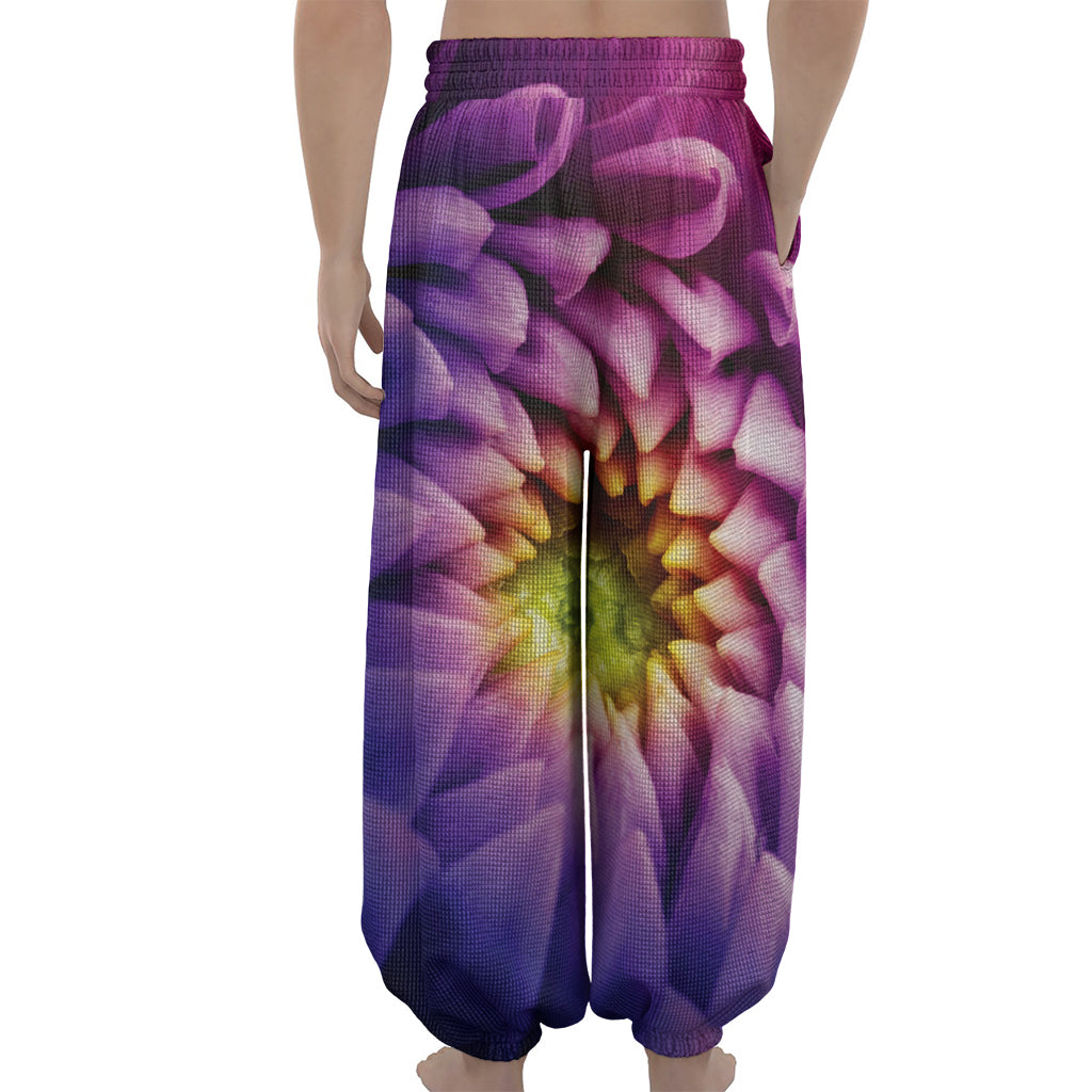 Chrysanthemum Flower Print Lantern Pants